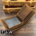 (Wholesale)(Genuine Leather) Bag, Nubuck Leather, TLH-206 Short, Brown, Mens Wallet, Bag. 100% Genuine Cow Guaranteed. Delivery within 1 day. Thai Leather Hub. 
