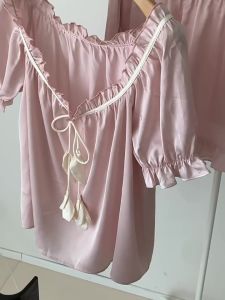 HT692 Bộ pijama lụa dây chuông cổ tròn tay boset đồ ngủ tiểu thư sang chảnh tôn dáng HT692