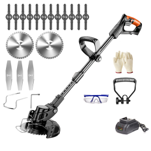 TANZU Lawn Mower 21V 1880W Cordless Grass Cutter Low Noise Waterproof with Dual Safety Switch Complete Accessories for Household Yard Weeding Trimming