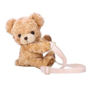 TASNOVAKU - Tas Selempang BERUANG merangkul Tas selempang boneka tas bulu tas handphone Slingbag