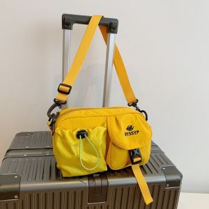 Multi-Pocket Trendy Contrast Color Sling Bag Shoulder Bag Square Bag Men Women Sports Lightweight Crossbody Bag