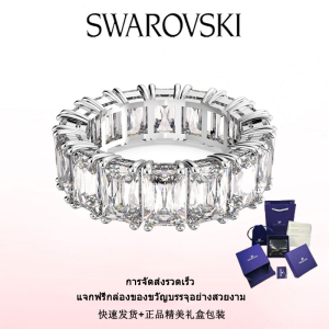 ♈Swarovski♈ แหวนแฟชั่นใหม่ของผู้หญิง.แหวนหน้ากว้างวิททอเร่ ชุบโรเดียม สีขาว.ของขวัญวันวาเลนไทน์ ของขวัญวันเกิด ฟรีกล่องของขวัญของแท้
