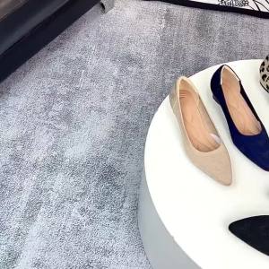 Pointed Toe Middle Heel Shoes 3cm Ladies Thick High Heels Large Size Anti-slip Leopard Print Woven Shoes Soft Sole Fashion Women Shoes [B35-2]㏇X0415