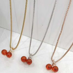 alung Fashion Wanita Korean Style Liontin Cherry Anti Luntur Dan Anti Karat