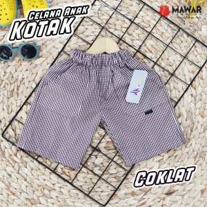 Celana Pendek Anak Motif Kotak / Celana Ukkana Motif Kotak