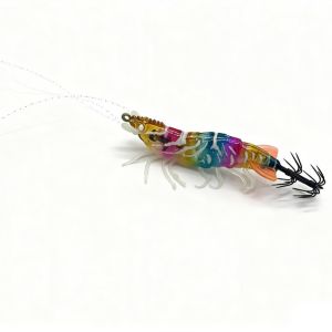 WLVYH Luminous Squid Jig 6.6g 80mm Horizontal Artificial Calamar Shrimp Webfoot Octopus Bait Sea Fishing