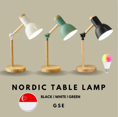 Minimalist Nordic Table Lamp Bed Lamp Side Study Lamp with Wood