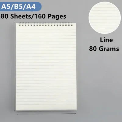 Vertical Spring Notebook 80Sheets A5/B5/A4 Notepad Transparent PP Cover Coil Binder Stationery