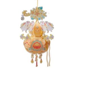 WARMSUN Chinese Style Portable Gourd Lantern PVC Handmade Mid-Autumn Lantern Children Light with Tassel Handheld Gourd Lantern Mid-Autumn Festival