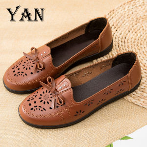 Sepatu Flat Shoes Wanita Kulit Sepatu Slip On Terbaru Sepatu Kantor Nyaman Bernapas