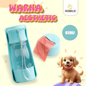 Hobilic Tempat Botol Minum Travel dan Poop Bag 2in1 Pet Travel Bottle Lucu Premium