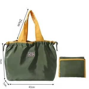Foldable Shopping Bag Waterproof Large Capacity Reusable Grocery Tote Portable Storage Handbag Beg Lipat