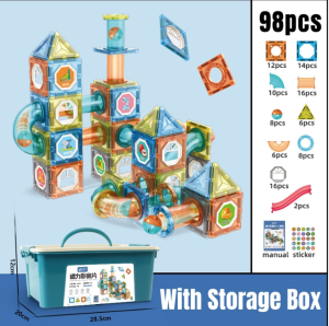 Magnetic Blocks 42/68/98 Pcs Edukasi Mainan- Building Brick Anak Edukatif 3D Tiles