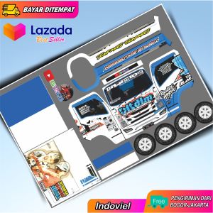 Pola stiker papercraft truk oleng Ditdim youtube ukuran besar