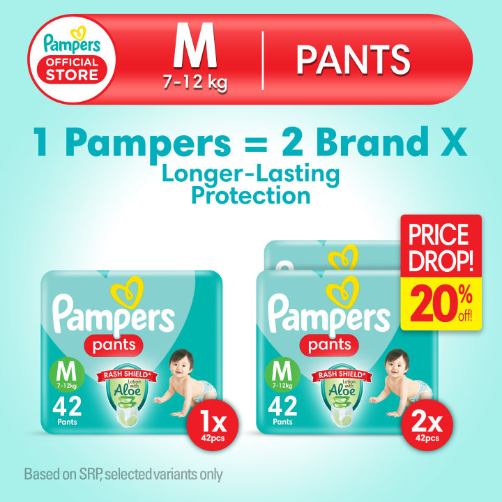 Pampers Baby Dry Pants Diapers with Rash Shield Medium 42s | Lazada PH
