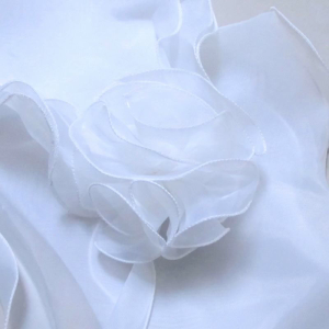 White Elegant Flower Multi Layer Tulle Shawl Wedding Wrap Bridal Chiffon Short C