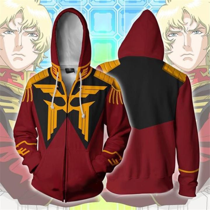 ubRLO1YD Gundam Cosplay Costume Anime Hoodie Char Aznable Sweatshirt ...