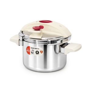 Nồi áp suất Inox 304 liền khối Kalpen P10 dung tích 3L kèm vung kính xửng hấp 18cm - Bảo hành 2 năm chính hãng chuẩn Đức