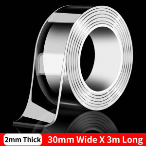 【SG STOCK】Nano Double Sided Tape Reusable Washable Traceless Clear Heavy Duty Sticky Tape 2/3/5cm x 3m