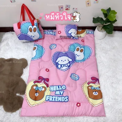 🎀ที่นอนเด็กอนุบาล ที่นอนปิคนิค (ที่นอน+หมอน) 🧸ขนาด 87*115 ซม. หนา 3-4 ซม. 💖 น้ำหนักเบา พกพาง่าย พับเก็บสะดวก ✨