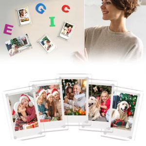 Acrylic Magnet Frame Refrigerator With Magnetic Transparent Strong Magnetic Panel Frame Photo Frame Stickers