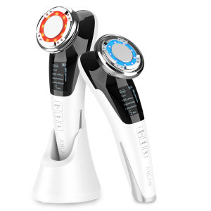 ANLAN 5 in 1 Face Skin Care Massager EMS Micro Current Tightening Red & Blue Light Anti Agng Anti Acne Hot Cold Compress