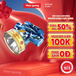[SẢN PHẨM MỚI] Đèn pin đội đầu Điện Quang có chống nước PFL17 R (Pin Lithium 2.5W màu thủy quân ánh sáng trắng/vàng)