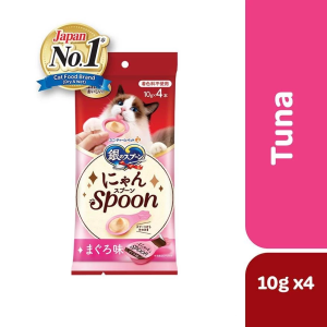 Unicharm Pet Silver Spoon Nyan Spoon Cat Treat Puree Creamy Liquid Lickable Snacks for Cats and Kittens (10Gx4) 40G