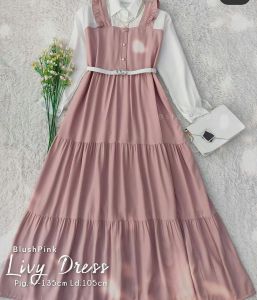 Gamis terbaru 2021 termurah / LIVY DRESS / Gamis remaja dewasa kekinian korean style / BUSUI FRIENDLY