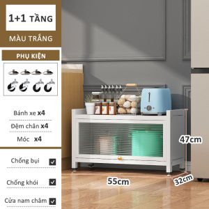 Lifinity 70/80cm  Kệ Để Đồ Nhà Bếp Đa Năng-Kệ Tủ Bếp 3/4/5 Tầng Có Bánh Xe Chống Bụi