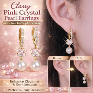 Zircon Clover Pearl Detox Earrings 4 Leaf Stud Earrings Safe Jewelry Gift for Women 锆石四叶草珍珠排毒耳环