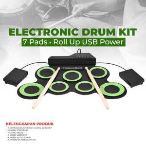 COD Ammoon Electronic Digital Drum Kit 7 Pads Roll Up USB Power G3002 / Drum Digital Elektrik Portable Pad Set Digital Electronic
