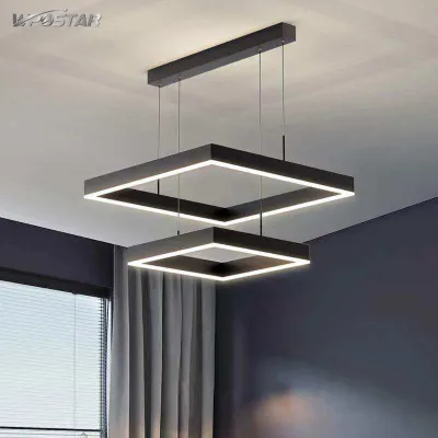 Đèn Chùm LED Hiện Đại Kiểu Bắc Âu Đèn Thả Treo Phòng Khách Hình Vuông Đèn Thả Treo Trong Nhà Thiết Bị Chiếu Sáng