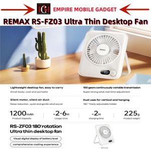 REMAX RS-ZF03 Slim Ultra-Thin Desktop Portable Rechargable Fan