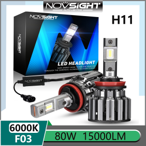 Novsight F03 หลอดไฟหน้า LED H11 H9 H8 ไฟ LED Foglamp 80W 6000K 15000LM Super Bright คู่คลังสินค้าพร้อม