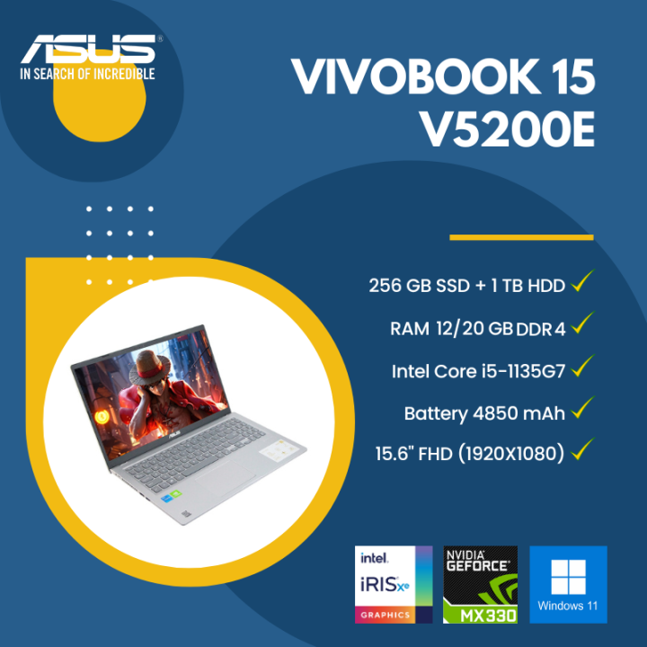 LAPTOP GAMING ASUS DUAL STORAGE VIVOBOOK V5200E INTEL CORE i5