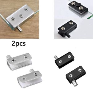 LITUILI Rotation Axis Glass Door Hinges Shaft Hinge Upper and Lower Glass Clamp Practical Stainless Steel Glass Pivot Hinge Cabinet