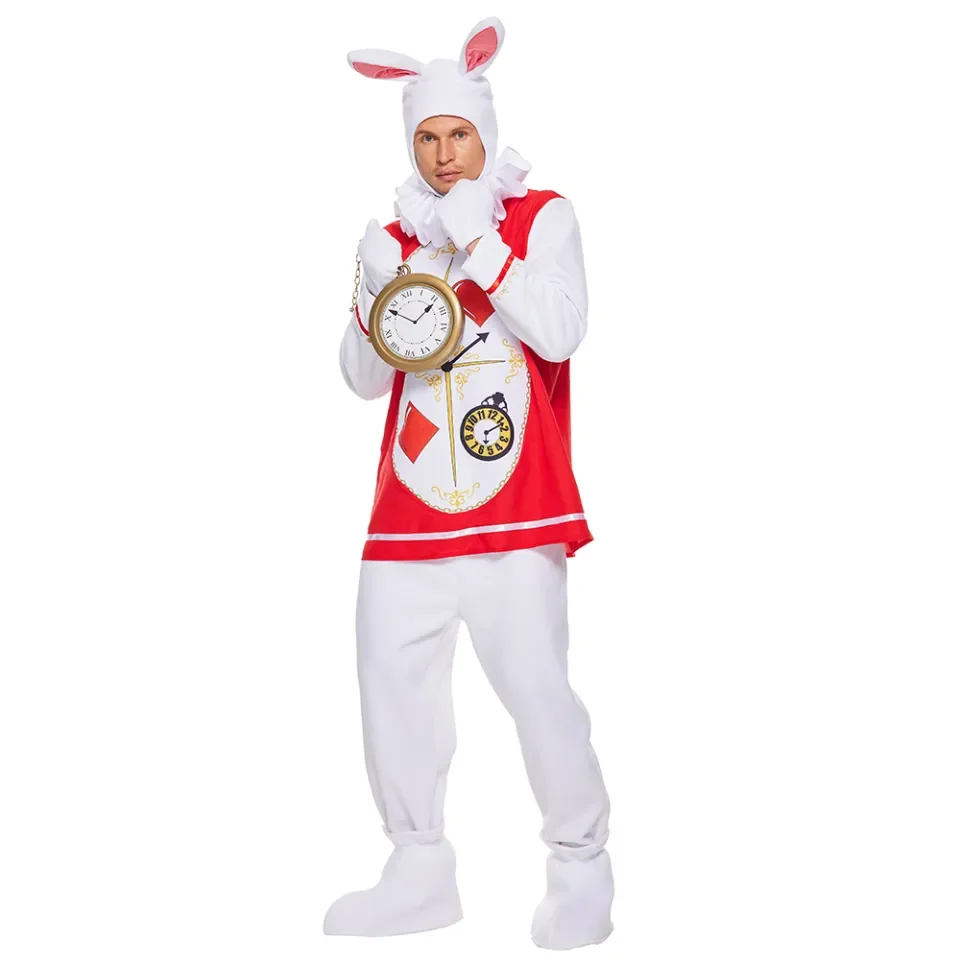 Adult Alice in Wonderland Bunny Costume Men Halloween White Rabbit Mascot  Suit | Lazada PH