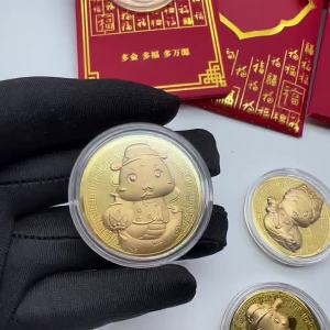 Arline [Ready Stock] 2025 Snake Year Chinese New Year New Year Gold Foil Cartoon Zodiac Snake Gold Coin 2025 Year of the Snake Gold Foil Coin 9R6P2