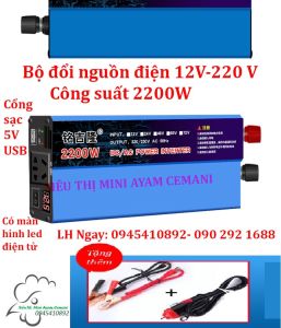 Bộ kích điệ n 12v lên 220V 1200W inverter Xanh