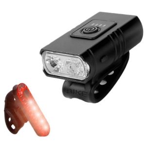 Bicycle light Aluminum alloy T6 power display highlighting near far-light bicycle charging front dual light mountain bike warning light