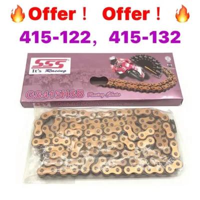 SSS 415 RACING GOLD CHAIN EMAS RANTAI MOTORCYCLE MOTOSIKAL 122 132 RXZ Y125Z Y15 RS150 LC135 LC 135 EX5 WAVE DREAM DASH