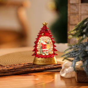 SG Stock Christmas LED Light Candle Retro Wind Lantern Xmas Party 3D Christmas Tree Santa Table Decoration Nordic Gift