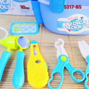Đồ Chơi Cho Trẻ - Đồ Chơi Bác Sĩ Hộp Vali -Balo Bác Sĩ Màu Xanh Dành Cho Bé 3317-BS