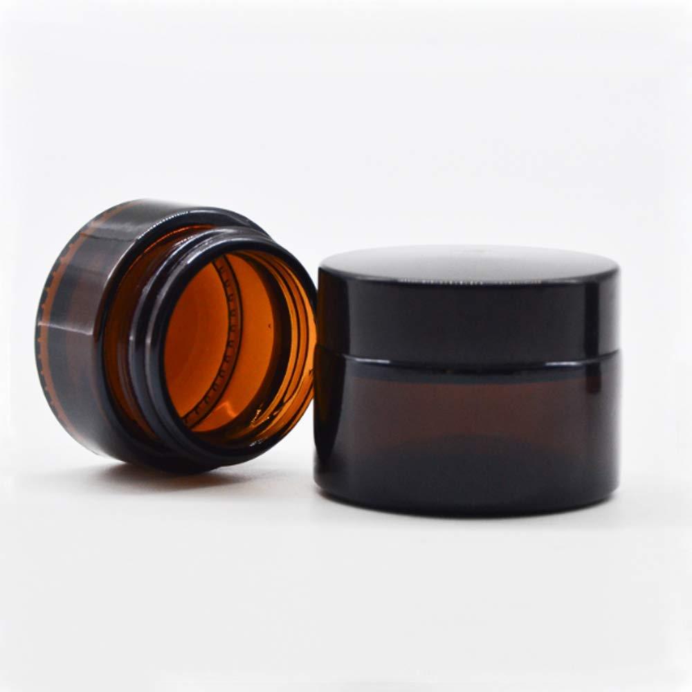 Single Pack Thick Amber Glass Storage Jar With Multipurpose Black Lid, Sealed Glass Container Bottle
_voghion.com