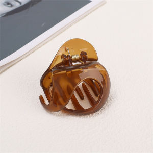 Fashion Hair Claw Horsetail Buckle Hair Clip Print Acrylic Hairpin Hair Clip for Women Girl Hair Headdress