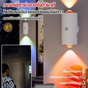 ไฟกลางคืนเปลี่ยนสีตามบรรยากาศที่ตรวจจับได้ 0 วินาที โคมไฟติดผนังสีสันสดใสพร้อมเซ็นเซอร์ร่างกายมนุษย์อัจฉริยะ ชาร์จไฟได้ ไฟบ้าน แสงสมดุล ตรวจจับได้อย่างแม่นยำ ไฟเหนี่ยวนำไร้สายติดผนังแบบไม่ต้องใช้กาว