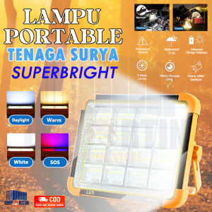 Lampu LED Solar Emergency 200W-600W Portable/ Lampu Emergensi Surya Outdoor Super Terang Powerbank/ Lampu Darurat Portable Waterproof Tahan Air IP65 Tenaga Matahari Surya
