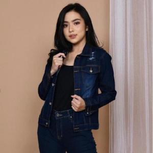 Jaket Sobek Jeans Wanita Denim Cewek Dewasa M L XL Terbaru Keren