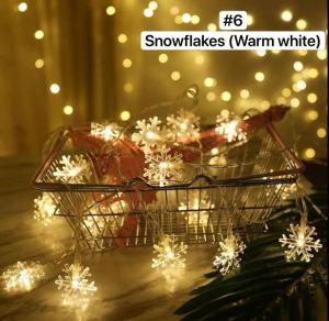 🔥SG LOCAL STOCK🔥3M 5M Battery Powered Snowflake LED Fairy Light Christmas LED String Garland Twinkle Fairy Star Light For Holiday Party Wedding